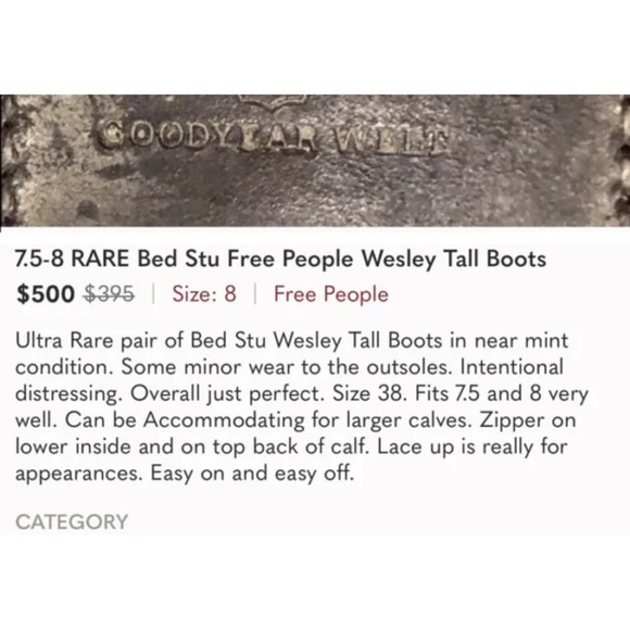 Very Rare People x Bed Stu Wesley Tall Boots Black Distressed Moto 7.5 8 38 - Picture 11 of 11